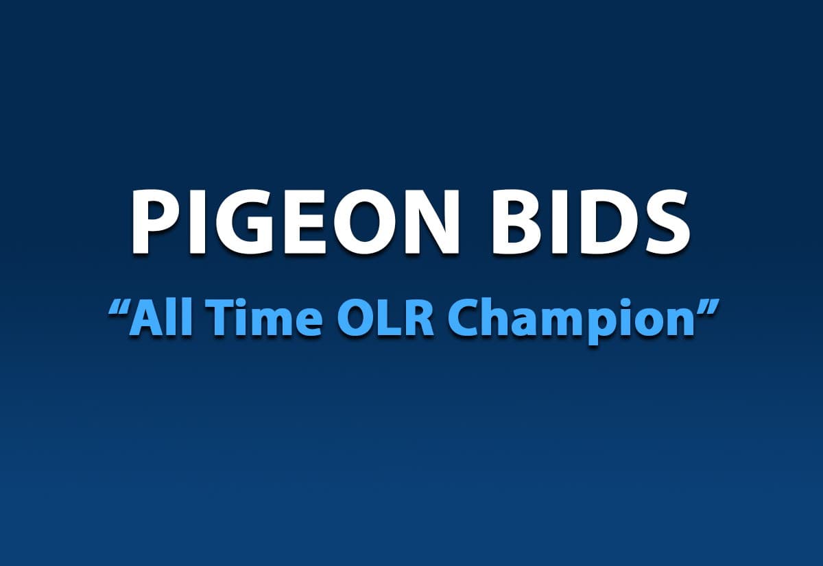 Pigeon Bids All Time OLR Champion